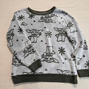 Star Wars Baby Yoda Grogu Long Sleeve Plush Pullover Top Sleepwear Size M